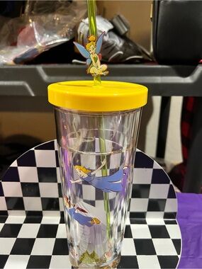 Disneyland 70th Anniversary Peter Pan withTinkerBell straw Tumbler